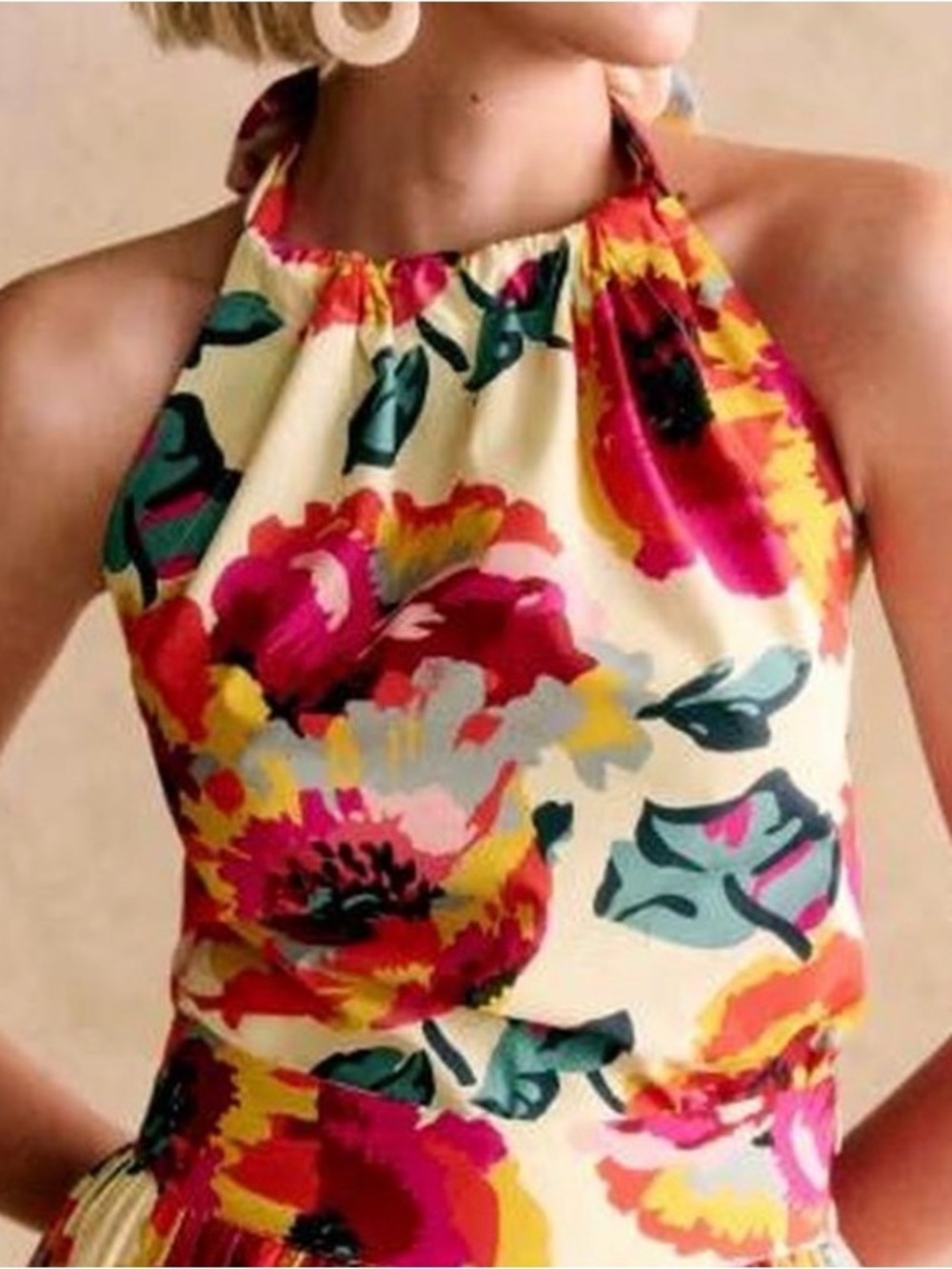 Sézane x Momonì summer capsule halter. Size 36/small. Koffi blouse